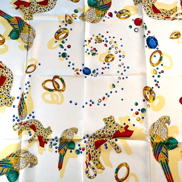Cartier Silk Scarf – Panther & Jewel Print - Picture 2 of 15